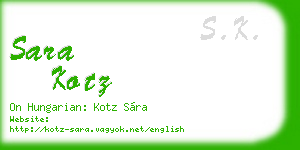 sara kotz business card